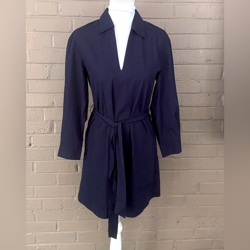 MNG Mango NWT deep navy cotton minimalist dress XS